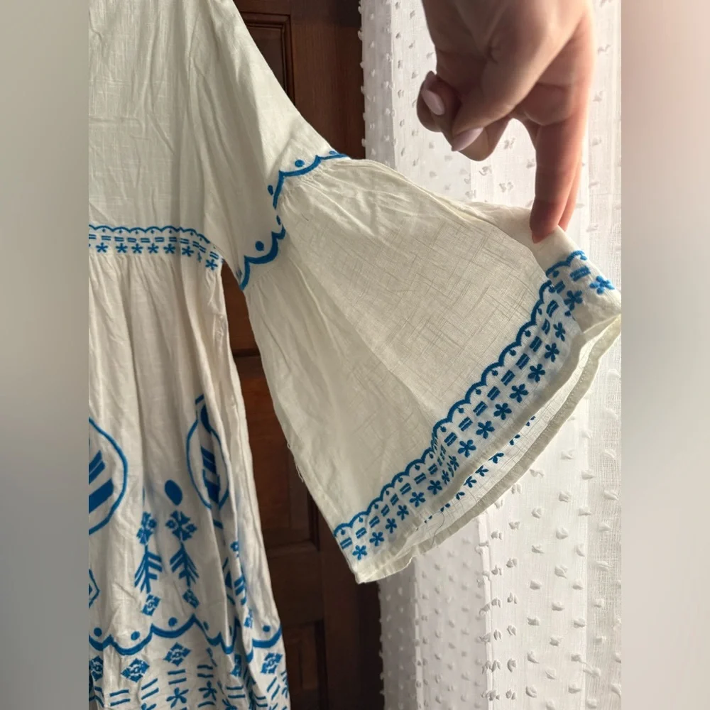 Piombo 100% Cotton Embroidered Mini Dress 🌊 - Picture 6 of 8